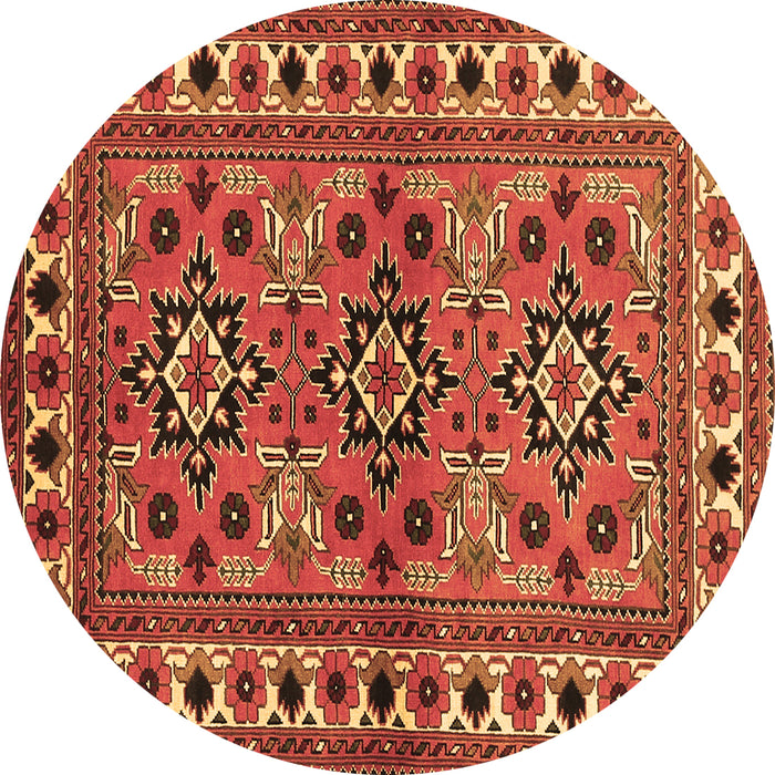 Round Machine Washable Persian Brown Traditional Rug, wshtr806brn
