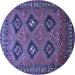 Round Persian Blue Traditional Rug, tr807blu