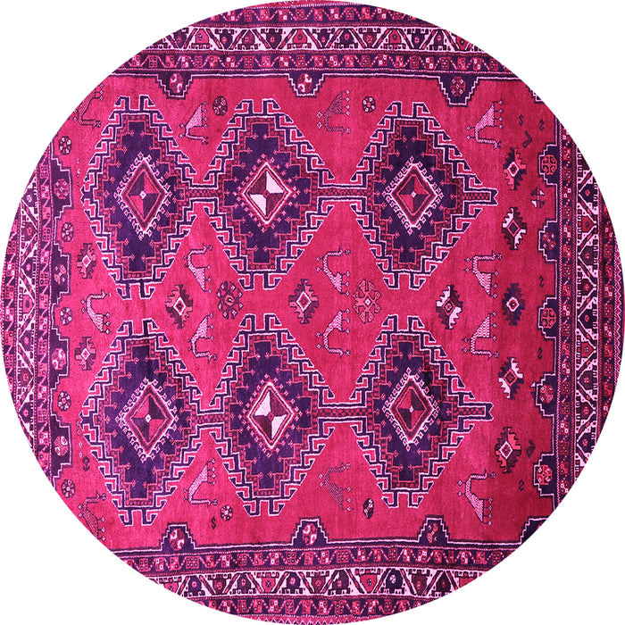 Round Persian Pink Traditional Rug, tr807pnk