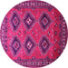 Round Persian Pink Traditional Rug, tr807pnk