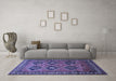 Machine Washable Persian Blue Traditional Rug in a Living Room, wshtr807blu