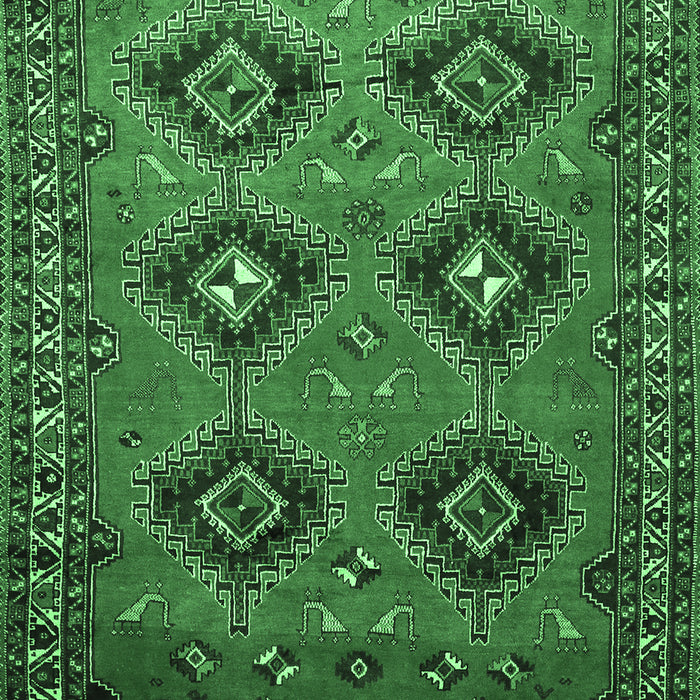 Machine Washable Persian Emerald Green Traditional Area Rugs, wshtr807emgrn