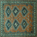 Square Machine Washable Persian Turquoise Traditional Area Rugs, wshtr807turq