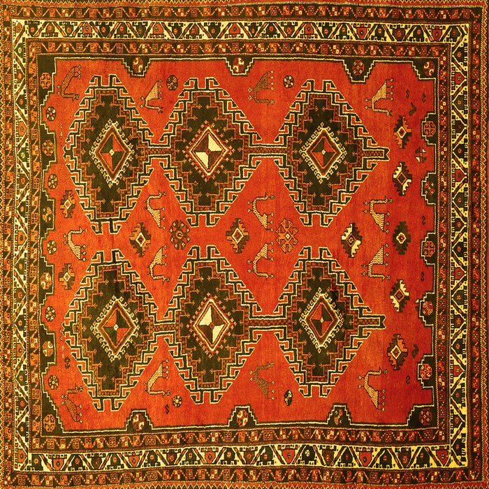 Square Persian Yellow Traditional Rug, tr807yw