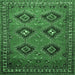 Square Persian Emerald Green Traditional Rug, tr807emgrn
