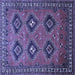 Square Machine Washable Persian Blue Traditional Rug, wshtr807blu