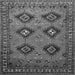 Round Machine Washable Persian Gray Traditional Rug, wshtr807gry