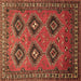 Square Persian Brown Traditional Rug, tr807brn