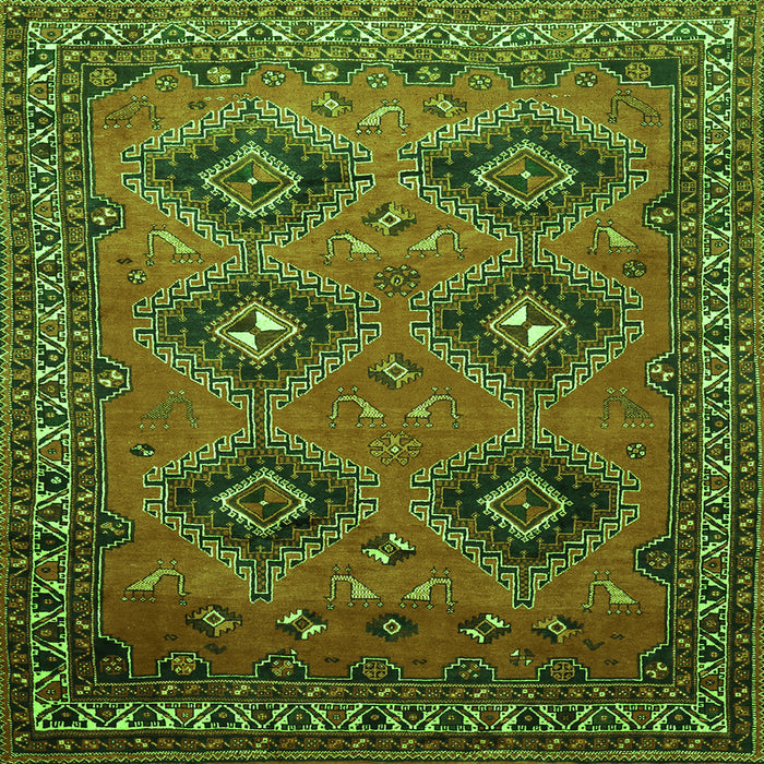 Serging Thickness of Persian Green Traditional Rug, tr807grn