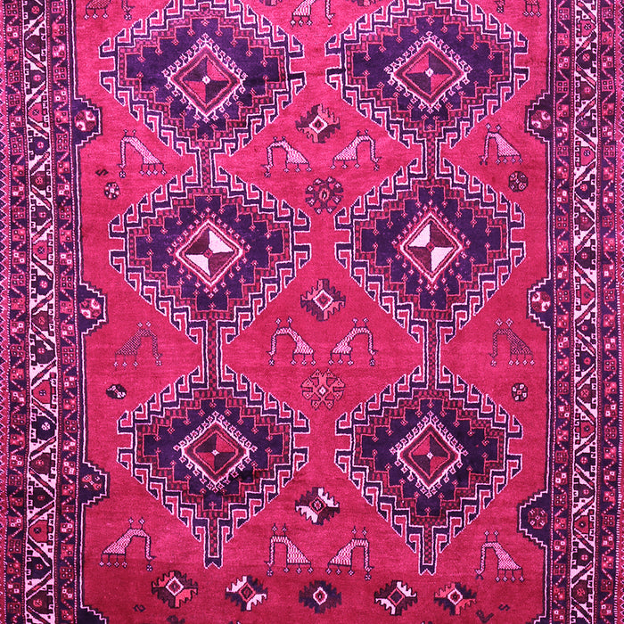 Machine Washable Persian Pink Traditional Rug, wshtr807pnk
