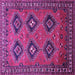 Square Machine Washable Persian Purple Traditional Area Rugs, wshtr807pur