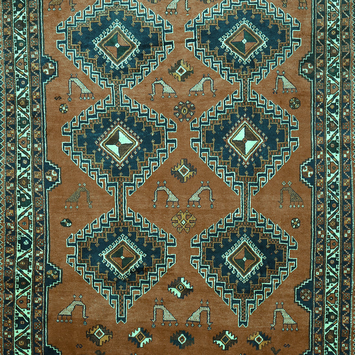 Machine Washable Persian Turquoise Traditional Area Rugs, wshtr807turq