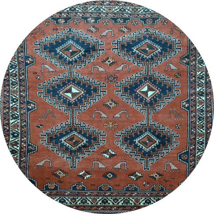 Round Persian Light Blue Traditional Rug, tr807lblu