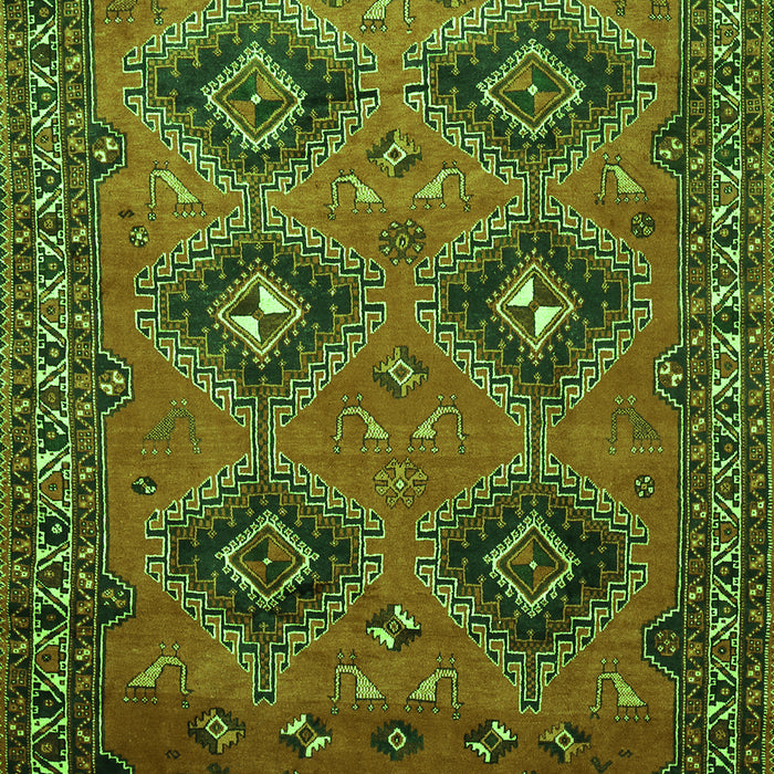 Serging Thickness of Machine Washable Persian Green Traditional Area Rugs, wshtr807grn