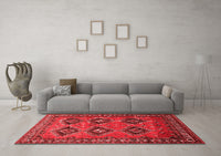 Machine Washable Persian Red Traditional Rug, wshtr807red