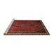 Sideview of Machine Washable Traditional Chestnut Brown Rug, wshtr808