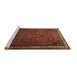 Sideview of Machine Washable Persian Brown Traditional Rug, wshtr808brn