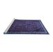 Sideview of Machine Washable Persian Blue Traditional Rug, wshtr808blu