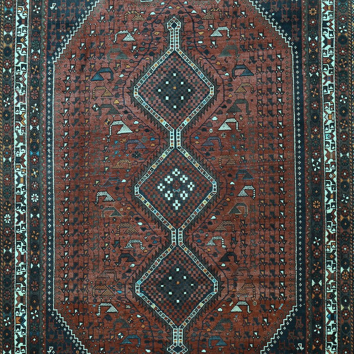 Machine Washable Persian Light Blue Traditional Rug, wshtr808lblu