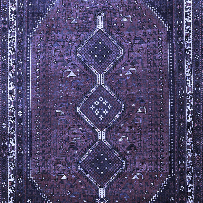 Machine Washable Persian Blue Traditional Rug, wshtr808blu