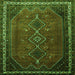 Round Machine Washable Persian Green Traditional Area Rugs, wshtr808grn