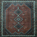 Square Persian Light Blue Traditional Rug, tr808lblu