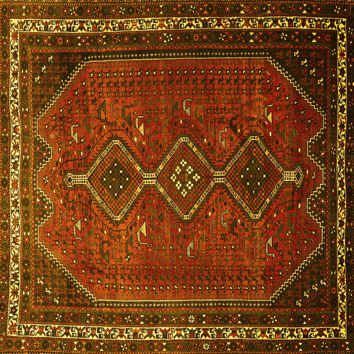 Square Persian Yellow Traditional Rug, tr808yw