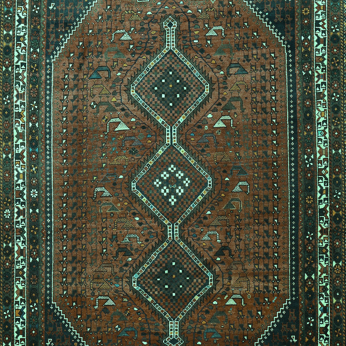 Machine Washable Persian Turquoise Traditional Area Rugs, wshtr808turq