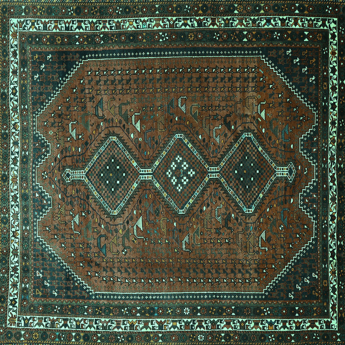 Square Persian Turquoise Traditional Rug, tr808turq