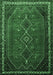 Machine Washable Persian Emerald Green Traditional Area Rugs, wshtr808emgrn