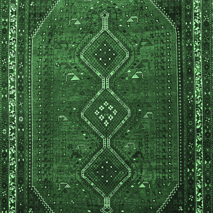 Machine Washable Persian Emerald Green Traditional Area Rugs, wshtr808emgrn