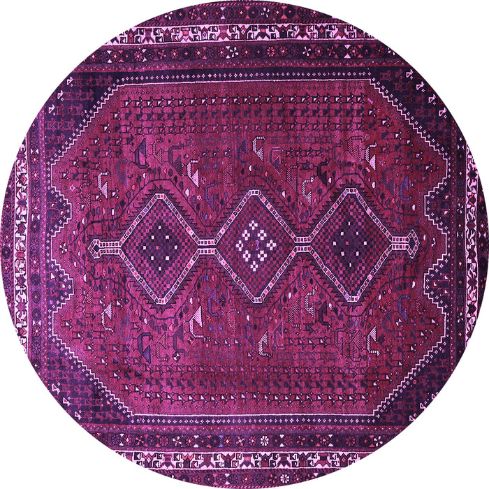 Round Machine Washable Persian Purple Traditional Area Rugs, wshtr808pur