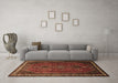 Machine Washable Persian Brown Traditional Rug in a Living Room,, wshtr808brn