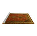 Sideview of Machine Washable Persian Yellow Traditional Rug, wshtr808yw