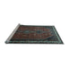 Sideview of Machine Washable Persian Light Blue Traditional Rug, wshtr808lblu