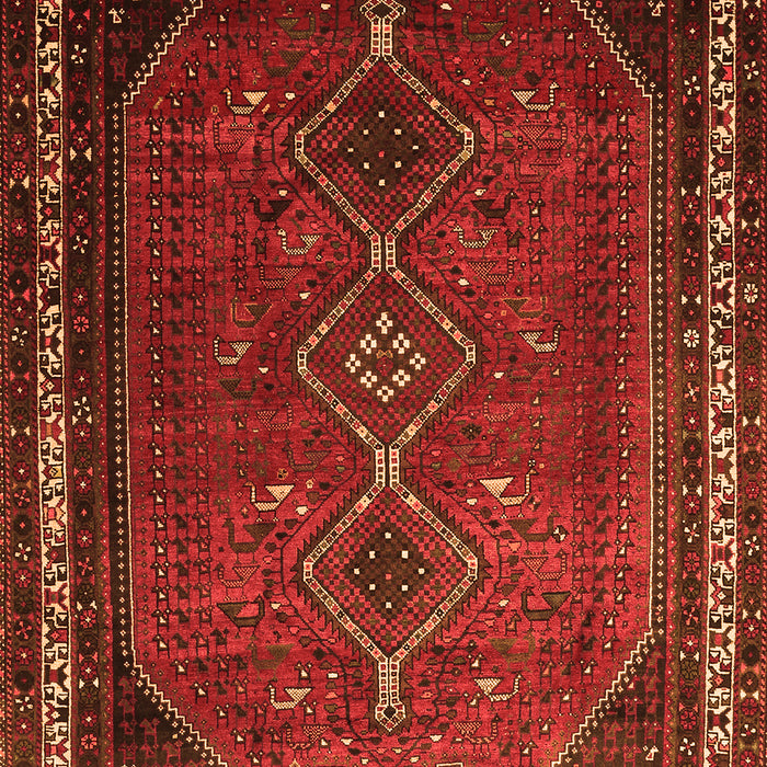 Serging Thickness of Machine Washable Persian Orange Traditional Area Rugs, wshtr808org