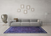 Machine Washable Persian Blue Traditional Rug in a Living Room, wshtr808blu