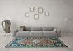 Machine Washable Persian Light Blue Traditional Rug in a Living Room, wshtr809lblu