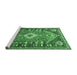Sideview of Machine Washable Persian Emerald Green Traditional Area Rugs, wshtr809emgrn