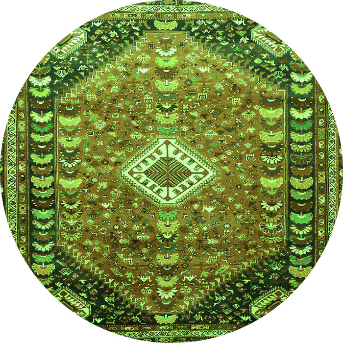 Square Persian Green Traditional Rug, tr809grn