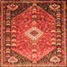 Round Machine Washable Persian Orange Traditional Area Rugs, wshtr809org