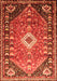 Serging Thickness of Machine Washable Persian Orange Traditional Area Rugs, wshtr809org