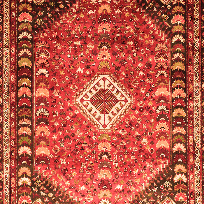 Serging Thickness of Machine Washable Persian Orange Traditional Area Rugs, wshtr809org