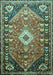 Machine Washable Persian Turquoise Traditional Area Rugs, wshtr809turq