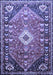 Machine Washable Persian Blue Traditional Rug, wshtr809blu