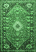 Machine Washable Persian Emerald Green Traditional Area Rugs, wshtr809emgrn