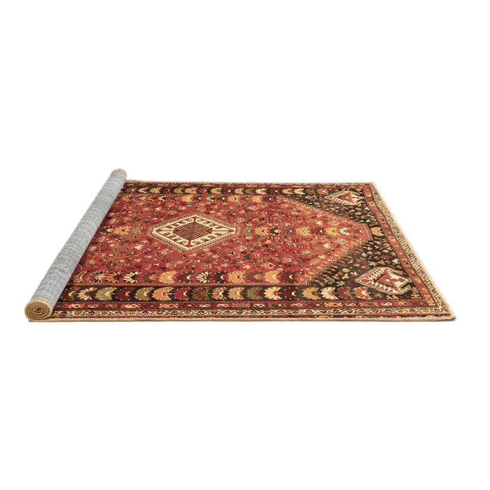 Sideview of Machine Washable Persian Brown Traditional Rug, wshtr809brn