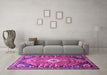 Machine Washable Persian Purple Traditional Area Rugs in a Living Room, wshtr809pur