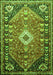 Serging Thickness of Machine Washable Persian Green Traditional Area Rugs, wshtr809grn