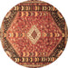 Round Persian Brown Traditional Rug, tr809brn